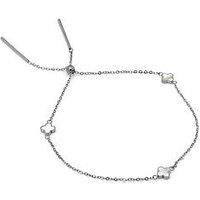 Say It With Unisex Adjustable Clover Bracelet - Silver