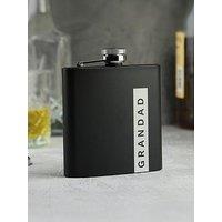 The Personalised Memento Company Personalised Name Only Black Hip Flask