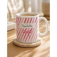 The Personalised Memento Company Personalised Striped Bow Mug