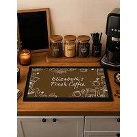 The Personalised Memento Company Personalised Brown Coffee Bar Mat