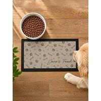The Personalised Memento Company Personalised Brown Dogs Icons Pet Bowl Mat