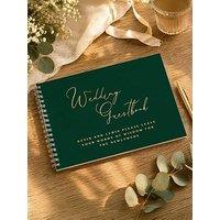 The Personalised Memento Company Personalised Dark Green Wedding Guest Book