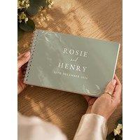 The Personalised Memento Company Personalised Botanical Sage Green Guest Book
