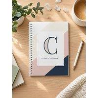 The Personalised Memento Company Personalised Free Text Navy & Blush A5 Notebook