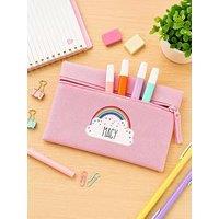 The Personalised Memento Company Personalised Rainbow Pink Pencil Case