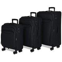 Rock Luggage Vitality 3Pc Set Black Suitcase