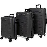 Rock Luggage Resilient 3Pc Set Charcoal Suitcase