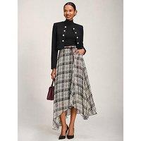 Jolie Moi Womens Asymmetric Frill Chiffon Maxi Skirt - Multi