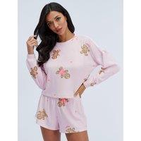 Boux Avenue Boux Avenue Gingerbread Velour Short Pj - Pink Mix