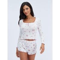 Boux Avenue Womens Self-Care Pointelle Short Pj Set - White