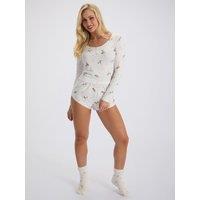 Boux Avenue Womens Deer Supersoft Short Pyjama Set - White