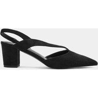 Long Tall Sally Asymmetric Crossover Block Heels - Black