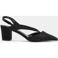 Long Tall Sally Womens Asymmetric Block Heel Sandals - Black