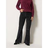Long Tall Sally Womens Tall 34In Kickflare Cord Trousers - Black