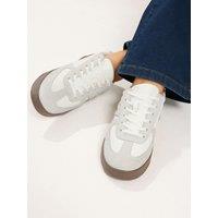Yours Womens Extra Wide Fit Gum Sole Side Panel Trainers - White