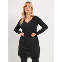 Yours Curve Lace Trim A-Line Skirt