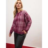 Yours Curve Brushed Check Jumper