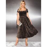 Yours Curve Crushed Velvet Sleeveless Sequin Dress