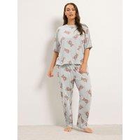 Yours Curve Teddy Sleep T-Shirt Pj Set