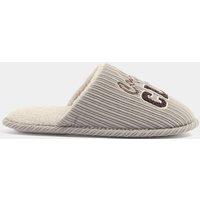 Yours Womens Coffee Club Plush Lined Slip-On Slippers - Cream