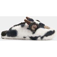 Yours Womens Highland Cow Mule Slipper - Black