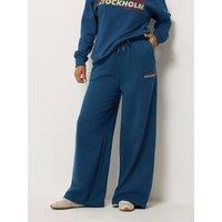 Pixiegirl Womens Petite Stockholm Wide Leg Drawcord Joggers - Blue