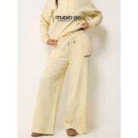 Pixiegirl Womens Petite Studio 001 Wide Leg Drawcord Jogger - Yellow