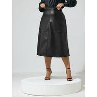 Yours Curve A Line Pu Skirt