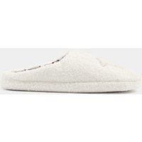 Yours Womens Borg Cushioned Slip-On Slippers - White