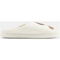 Yours Womens Cockapoo Motif Faux Shearling-Look Mule Slippers - White