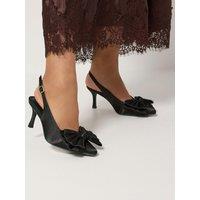 Yours Womens Extra Wide Fit Bow Detail Kitten Heel Shoes - Black
