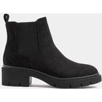 Yours Womens Eva Cleated Sole Zip Chelsea Boots Wide E Fit - Black