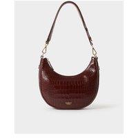 Osprey London Womens Croc-Effect Zip Hobo Mini Bag - Merlot