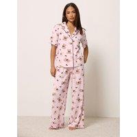 Pixiegirl Womens Petite Soft Touch Teddy Pyjama Set - Pink
