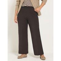 Yours Womens Pablo Straight Leg Pull-On 28 Inch Trousers - Brown