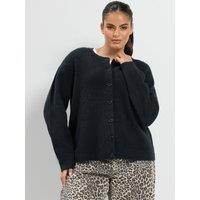 Yours Womens Curve Crew Neck Cardigan - Black