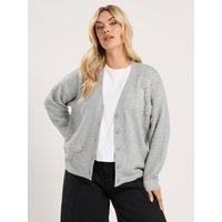 Yours Curve Applique Flower Cardigan