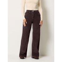 Long Tall Sally Womens Tall Wide Leg Cord Trousers - Brown
