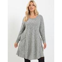 Yours Womens Curve Soft Touch Swing Pocket Dress - Grey