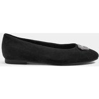 Long Tall Sally Womens Tall Hammered Disc Slip On Ballet Pumps - Black