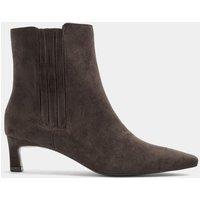 Long Tall Sally Soft Square Kitten Heel Chelsea Boots - Brown