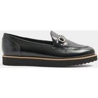 Long Tall Sally Womens Tall Covered Snaffle Chunky Sole Loafers - Black
