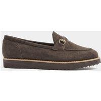 Long Tall Sally Womens Covered Snaffle Eva Loafers - Brown