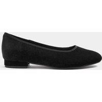 Long Tall Sally Tall Velvet Block Heel Ballet Pumps - Black