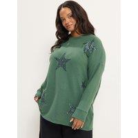 Yours Curve Sequin Star Soft Touch Jumper
