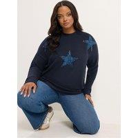 Yours Curve Sequin Star Soft Touch Jumper