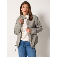 Long Tall Sally Womens Tall Lightweight High Neck Zip Windbreaker Jacket - Grey