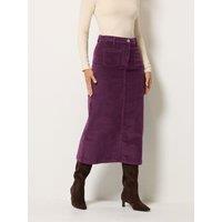 Long Tall Sally Womens Tall Cord Midaxi Skirt - Red