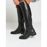 Yours Womens Wide Fit Knee High Stretch Block Heel Boots - Black