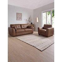 The Very Collection Arden Italian Leather 3 Seater Sofa + Armchair Set (Buy & Save!)